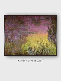The Art House - Waterlilies Sunset Framed Wall Art Painting