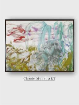 The Art House - Waterlilies Framed Wall Art Painting