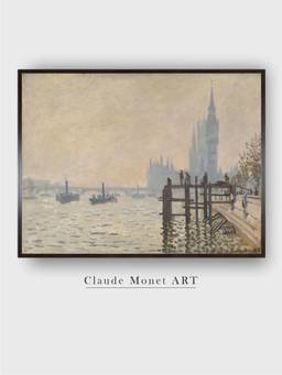 The Art House - Monet Thames Framed Wall Art Painting