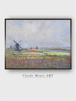 The Art House - Tulip Fields Near Leiden by Claude Monet Painting
