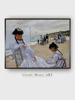 The Art House - On the Beach at Trouville by Claude Monet Painting
