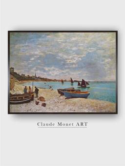 The Art House - Beach at Sainte-Adresse by Claude Monet Painting