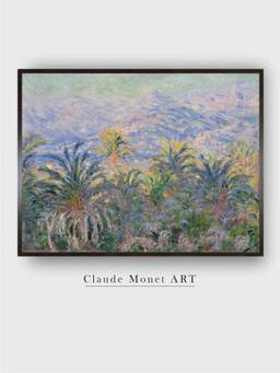 The Art House - Palm Trees at Bordighera by Claude Monet Painting