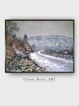 The Art House - Entrance to the Village of Vetheuil in Winter by Claude Monet Painting