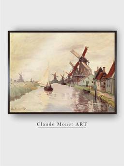 The Art House - Windmill in Holland by Claude Monet Painting