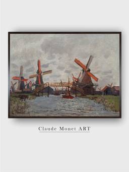 The Art House - Mills at Westzijderveld Near Zaandam by Claude Monet Painting