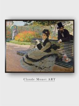 The Art House - Camille Monet on a Garden Bench by Claude Monet Painting
