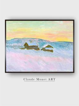 The Art House - Norwegian Landscape, Blue Houses by Claude Monet Painting