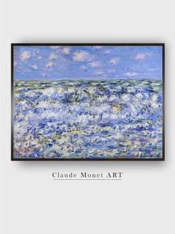 The Art House - Waves Breaking by Claude Monet Painting