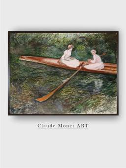 The Art House - The Pink Rowing Boat by Claude Monet Painting