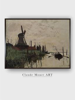 The Art House - Windmill at Zaandam (Netherlands) by Claude Monet Painting