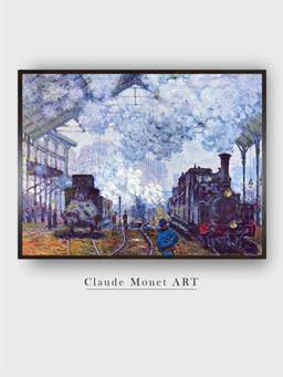 The Art House - Saint Lazare Station in Paris, Arrival of a Train by Claude Monet Painting