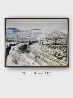 The Art House - Train in the Snow at Argenteuil Painting