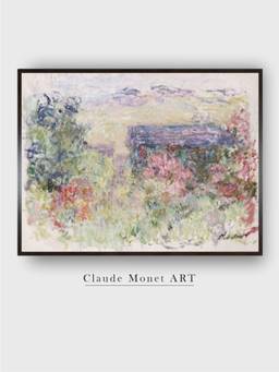 The Art House - The House Through the Roses by Claude Monet Painting