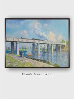 The Art House - Railway Bridge at Argenteuil by Claude Monet Painting
