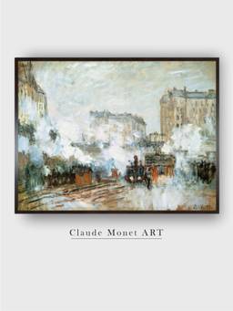 The Art House - Exterior of the Gare Saint-Lazare, Arrival of a Train by Claude Monet Painting