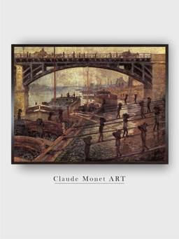 The Art House - Les Dechargeurs de charbon by Claude Monet Painting