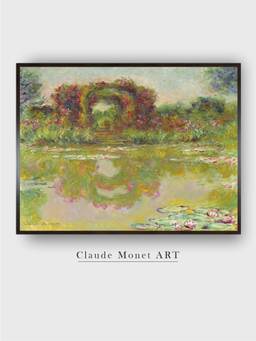 The Art House - Bassin Aux Nympheas, Les Rosiers by Claude Monet Painting