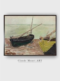 The Art House - Study of Boats at Etretat Beach Painting