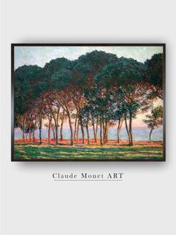 The Art House - Under the Pines, Evening by Claude Monet Painting