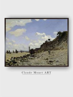 The Art House - The Beach at Honfleur by Claude Monet Painting