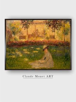 The Art House - Woman in a Garden by Claude Monet Painting