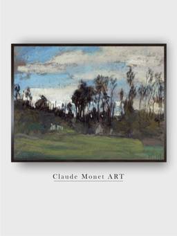 The Art House - The Meadow Lined with Trees by Claude Monet Painting