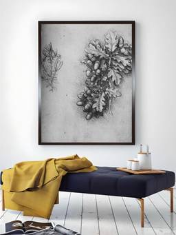 The Art House - Leaves Acorns Framed Wall Art Painting