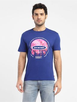 Levi's - Men Graphic Printed Crew Neck T-shirt-navy Blue
