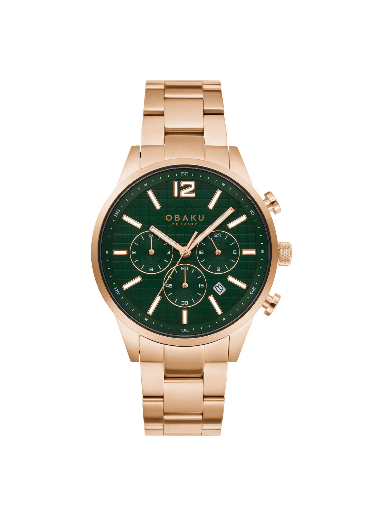 Buy Obaku Skov Chronograph Green Round Dial Men Watch - V205GUVESV