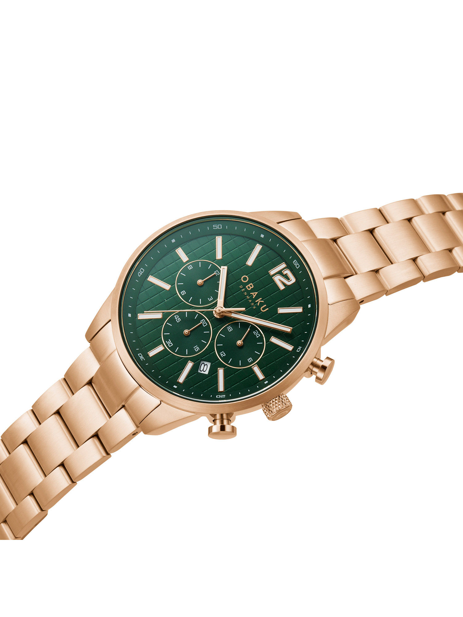 Buy Obaku Skov Chronograph Green Round Dial Men Watch - V205GUVESV