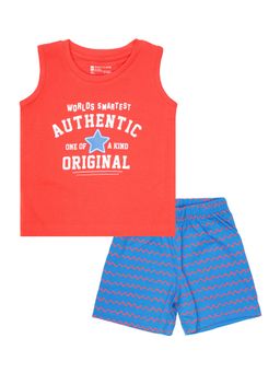 Bodycare - Typography T-Shirt with Shorts Sleeveless (Set of 2)