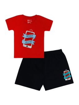 Bodycare - Typography T-Shirt with Shorts Half Sleeves (Set of 2)