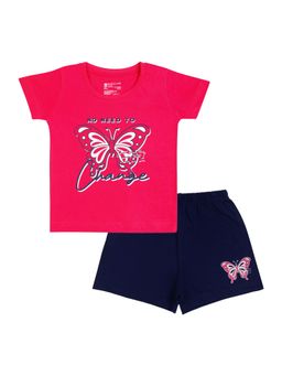 Bodycare - Typography T-Shirt with Shorts Half Sleeves (Set of 2)