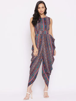 Uptownie - Womens Crepe Dhoti Jumpsuit