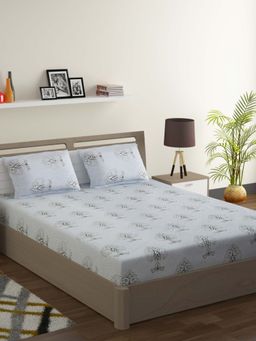 Swayam - Green Ethnic Motif 210 TC Pure Cotton Bedsheet with Pillow Covers