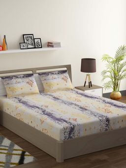 Swayam - Yellow 160 TC Pure Cotton Bedsheet with Pillow Covers