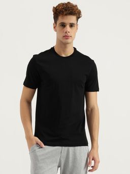 United Colors of Benetton - Black Relaxed Fit Round Neck Solid T-Shirt