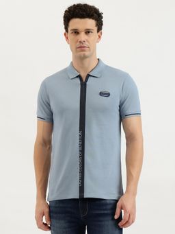 United Colors of Benetton - Blue Regular Fit Collar Neck Solid Polo T-Shirt