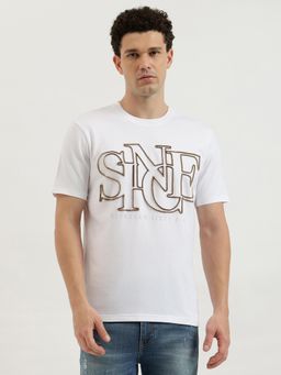 United Colors of Benetton - White Relaxed Fit Round Neck Typography Plutch Since Jersey T-Shirt