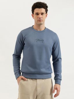 United Colors of Benetton - Regular Fit Round Neck Solid Velour Sweatshirt