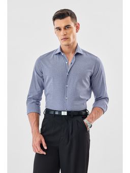 Snitch - Blue Micro Check Full Sleeves Slim Formal Luxe Shirt for Men