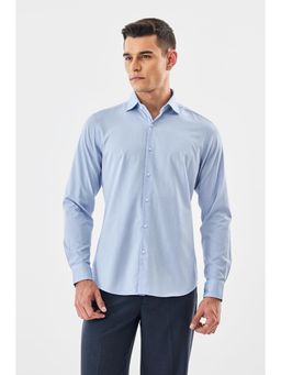 Snitch - Light Blue Textured Full Sleeves Slim Semi Formal Luxe Shirt for Men