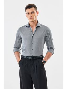 Snitch - Grey Solid Full Sleeves Slim Formal Luxe Shirt for Men