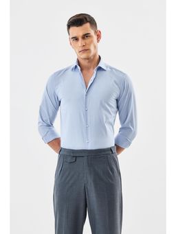 Snitch - Sky Blue Textured Full Sleeves Slim Formal Luxe Shirt for Men