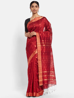 Fabindia - Silk Jamdani Woven Sari without Blouse