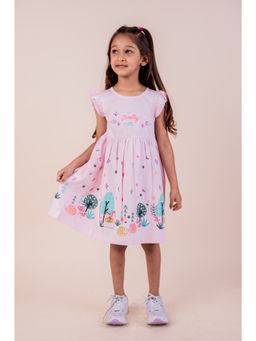 Snuggly Monkey - Pink Pretty Girl Embroidered Dress