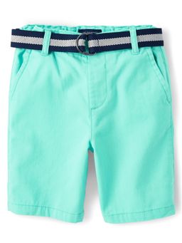 The Children's Place - Boys Aqua Belted Chino Shorts