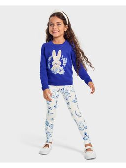 Gymboree - Girls Blue Belle Floral Bird Leggings