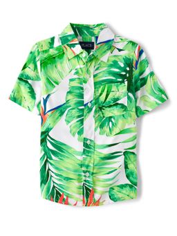 The Children's Place - Boys Matching Family Tropical Button Up Shirt